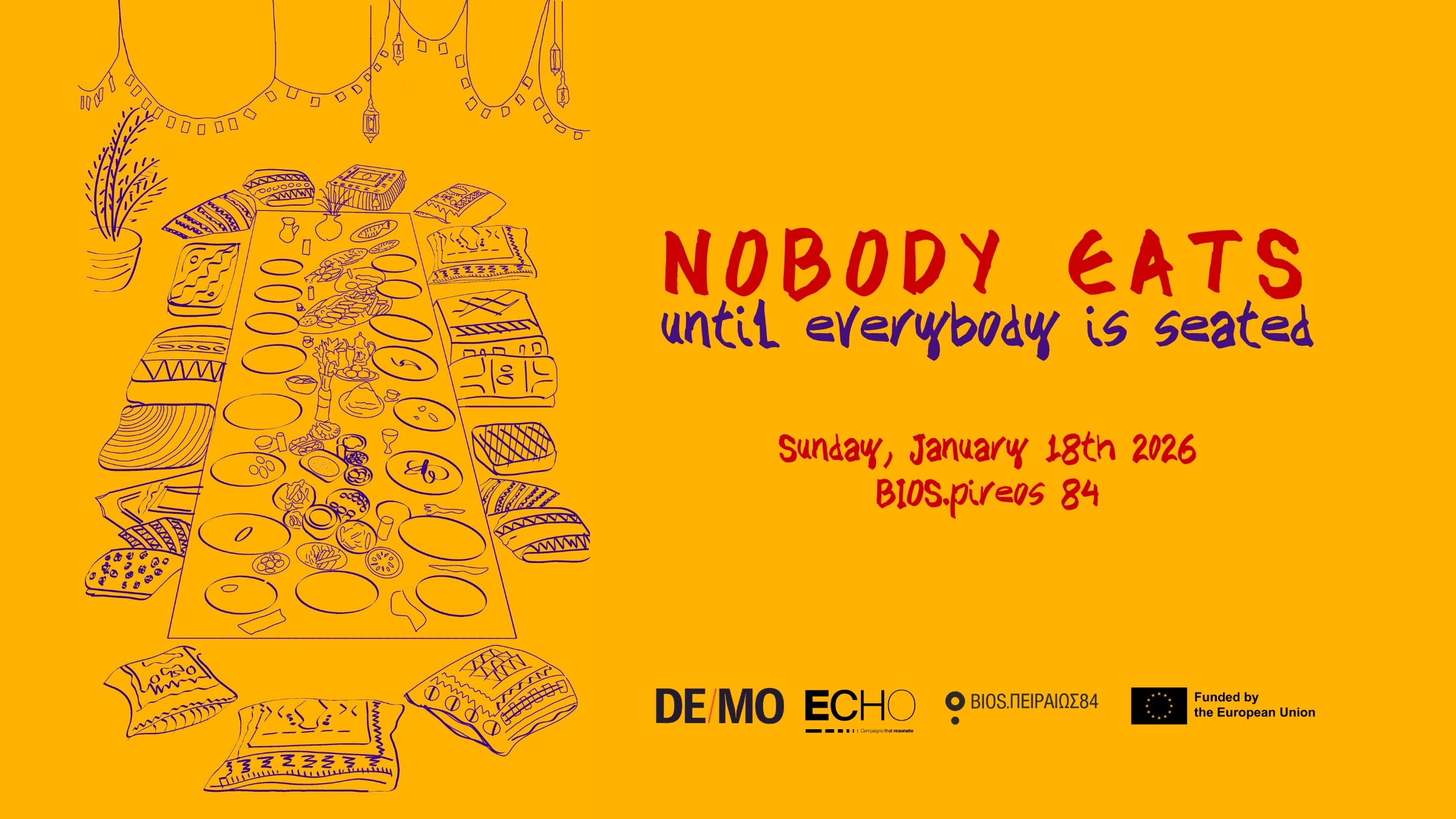 Poster for NOBODY EATS (until everyone is seated)