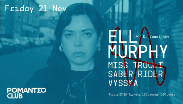 Poster for Romantso Club Night: Ell Murphy (UK) DJ/Live set with Miss Trouli • Saber Rider • VYSSKA